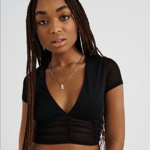 Garage “Shirred Mesh Tee”, Size; M